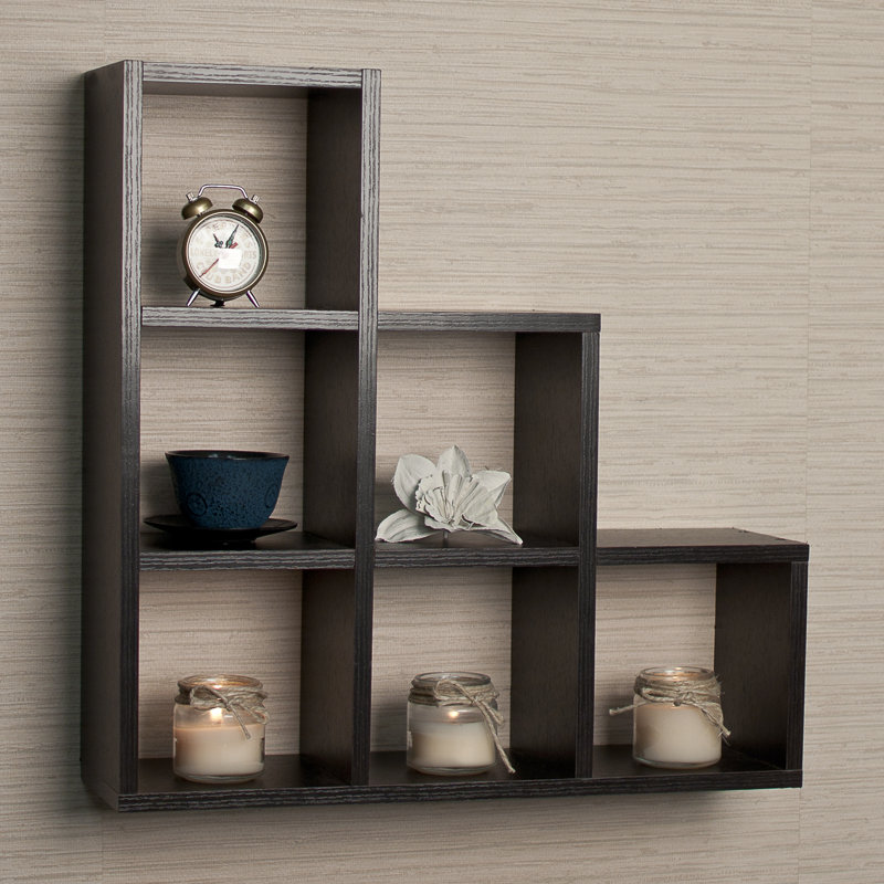 Brayden Studio Bermondsey Stepped 6 Cubby Decorative Wall Shelf